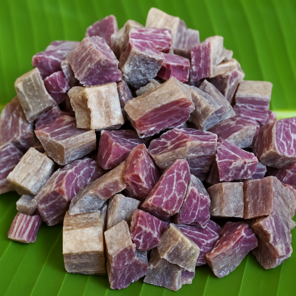 Generated dry fish product image on banana leaf