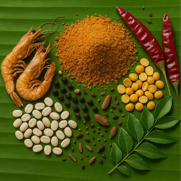 Prawns idli podi (செம்மீன் இட்லிபொடி)