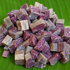 Generated dry fish product image on banana leaf