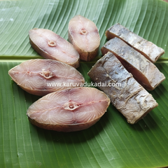 King Fish Dry Fish on Banana Leaf