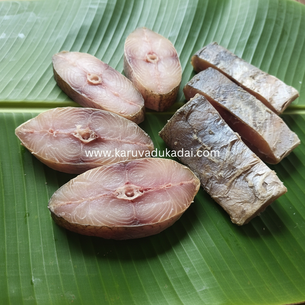 King Fish Dry Fish on Banana Leaf