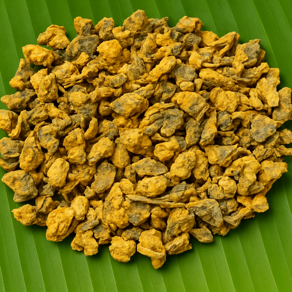 Professional product image with yellowish shade on banana leaf